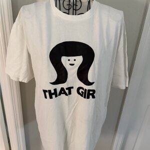 Next Level Apparel White Tee with Black 'That Girl' Graphic